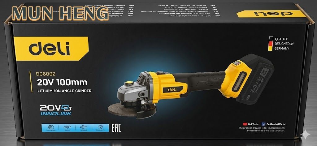 德力工具 (Deli) DC600Z 20V 100mm 锂电角磨机 Lithium-ion Angle Grinder