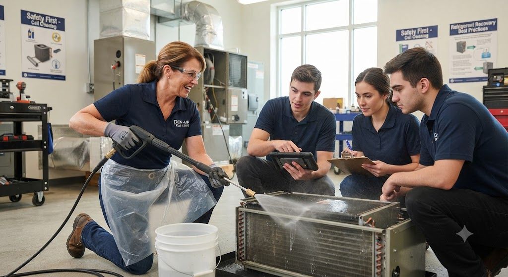 Professional HVAC cleaning and servicing training