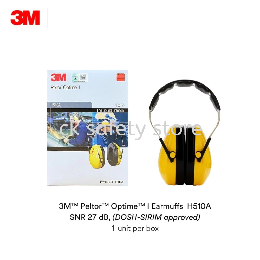 3M H510A Peltor Optime I Safety Earmuffs SNR 27 dB