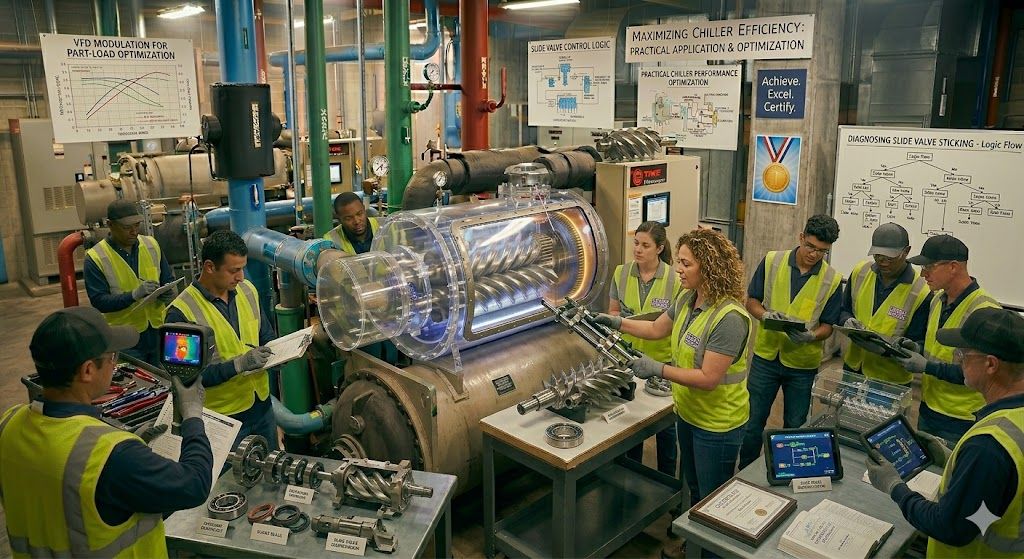Industrial screw chiller technician training
