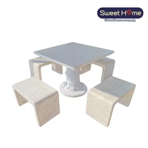 Marble Stone Table & Bench Set | Garden Stone Table Bench | Outdoor Store Furniture