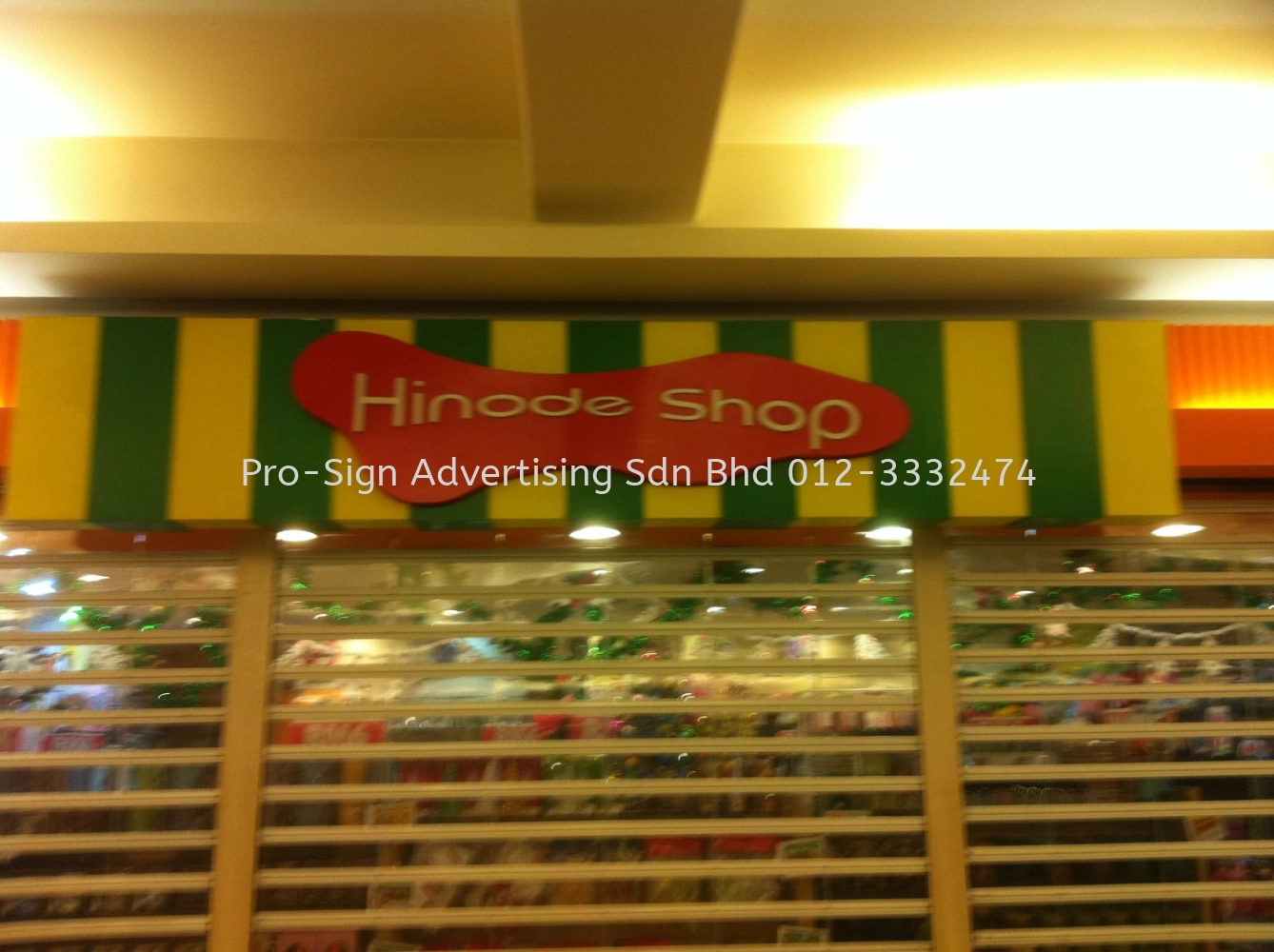 3D ACRYLIC LIGHTED SIGNAGE (HINODE SHOP, MID VALLEY, 2015)