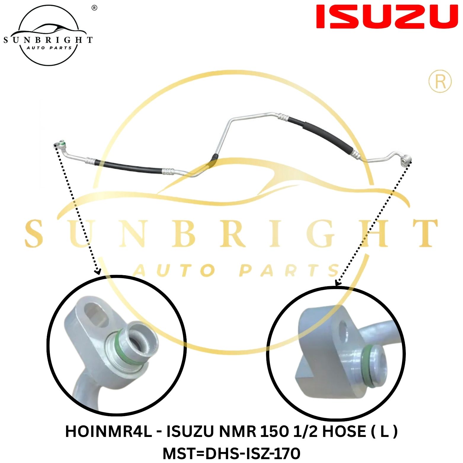 HOINMR4L - ISUZU NMR 150 1/2 HOSE ( L ) MST=DHS-ISZ-170