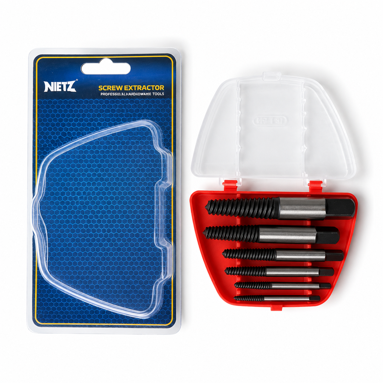 NIETZ 6pcs Screw Extractor Set for Broken Screws & Bolts | MT-SES-806