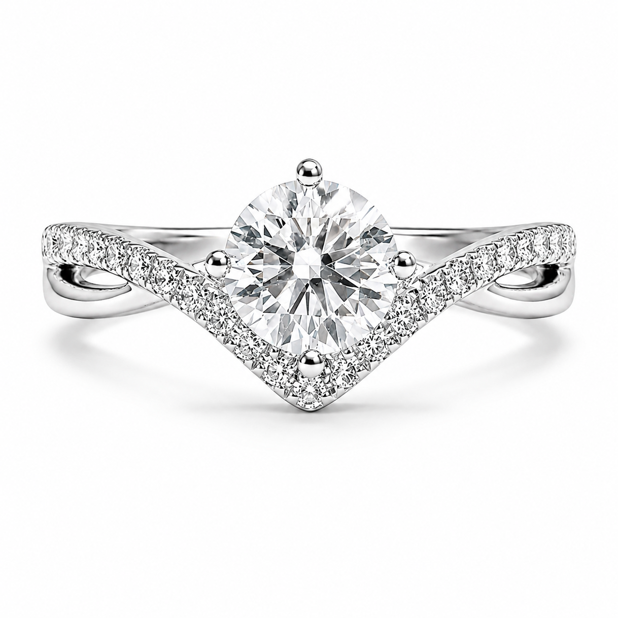 Roman & Co庐 Celestine V Crown Solitaire Engagement Ring