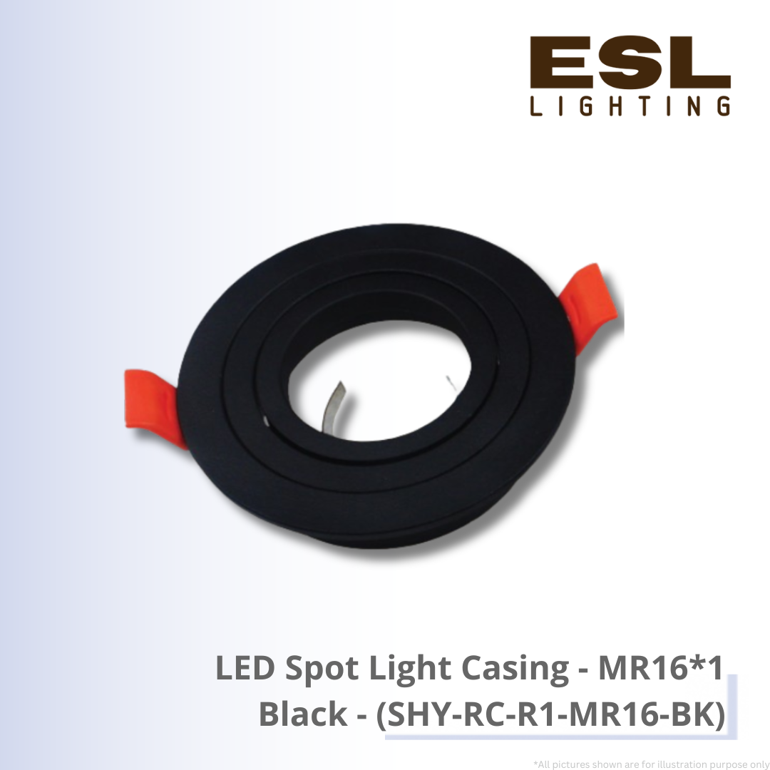LED Spot Light Casing MR16*1 Black - SHY-RC-R1-MR16-BK
