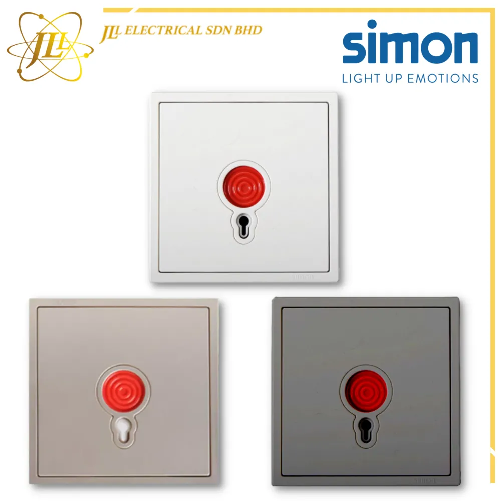 SIMON I7 705901 PANIC BUTTON WITH KEY RESET [MATT WHITE/GOLDEN CHAMPAGNE/GRAPHITE BLACK]