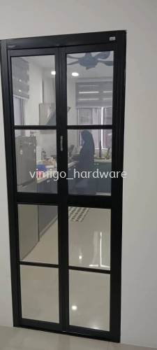 Bifold Door with Lattice Design Kitchen Door Supply Tranparent Kitchen Door Arcylic Panel Glass Panel