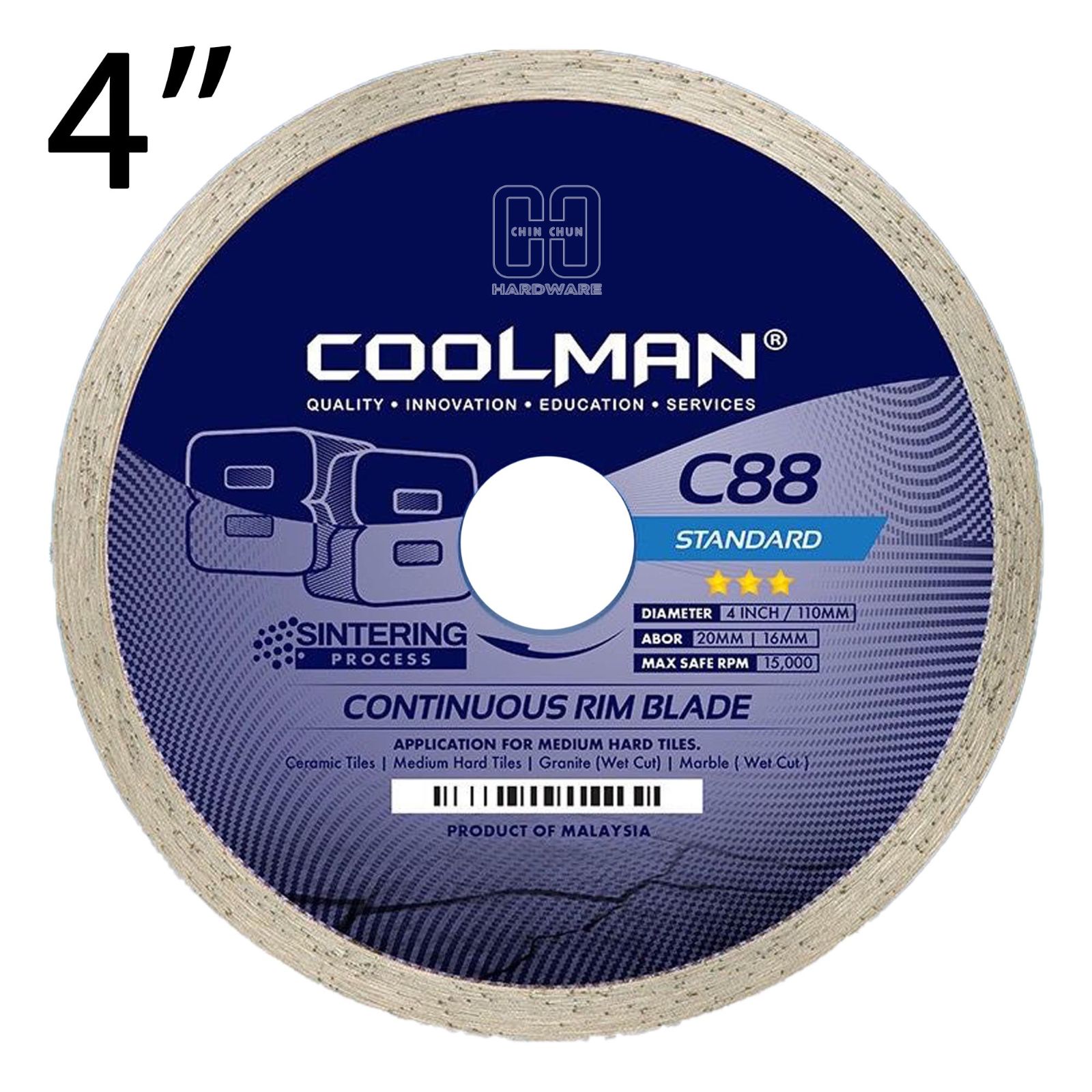 COOLMAN C88 CONTINUOUS RIM BLADE 4"