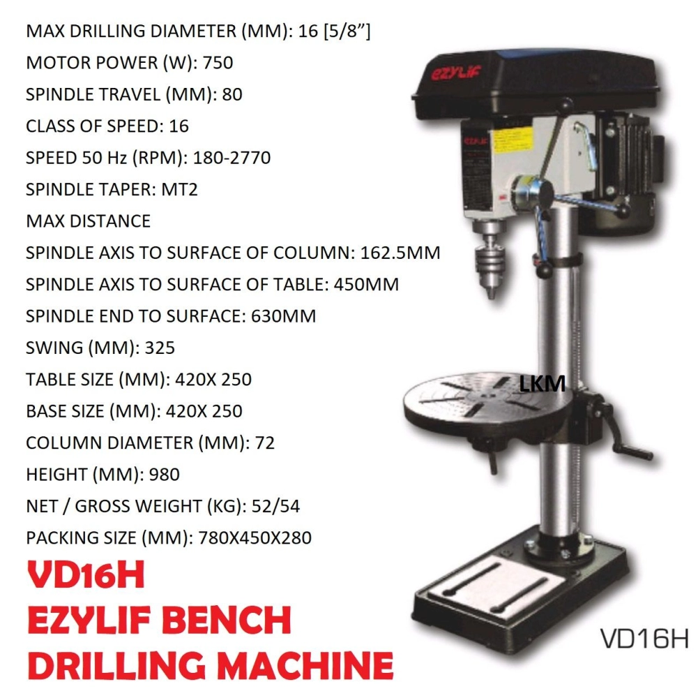 EZYLIF VD13/VD16M/VD16H BENCH DRILLING MACHINE