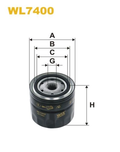 Original WIX Oil Filter WL7400 - for NISSAN 280 ZX, ZXT 2.8