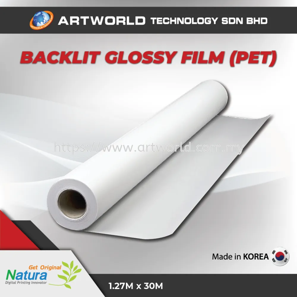 Backlit Film Solvent Gloss Translucent PET Film Natura