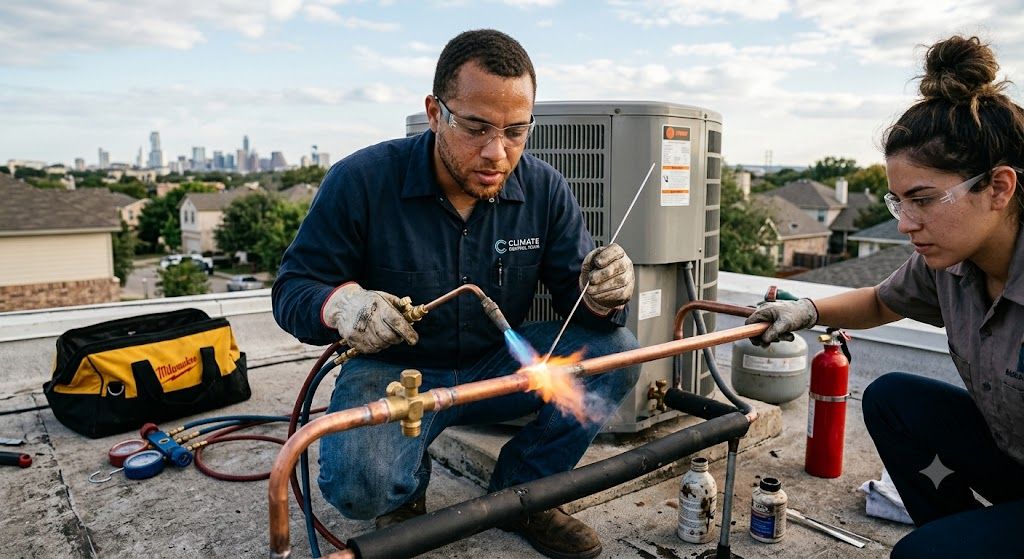 copper pipe brazing AC system procedure