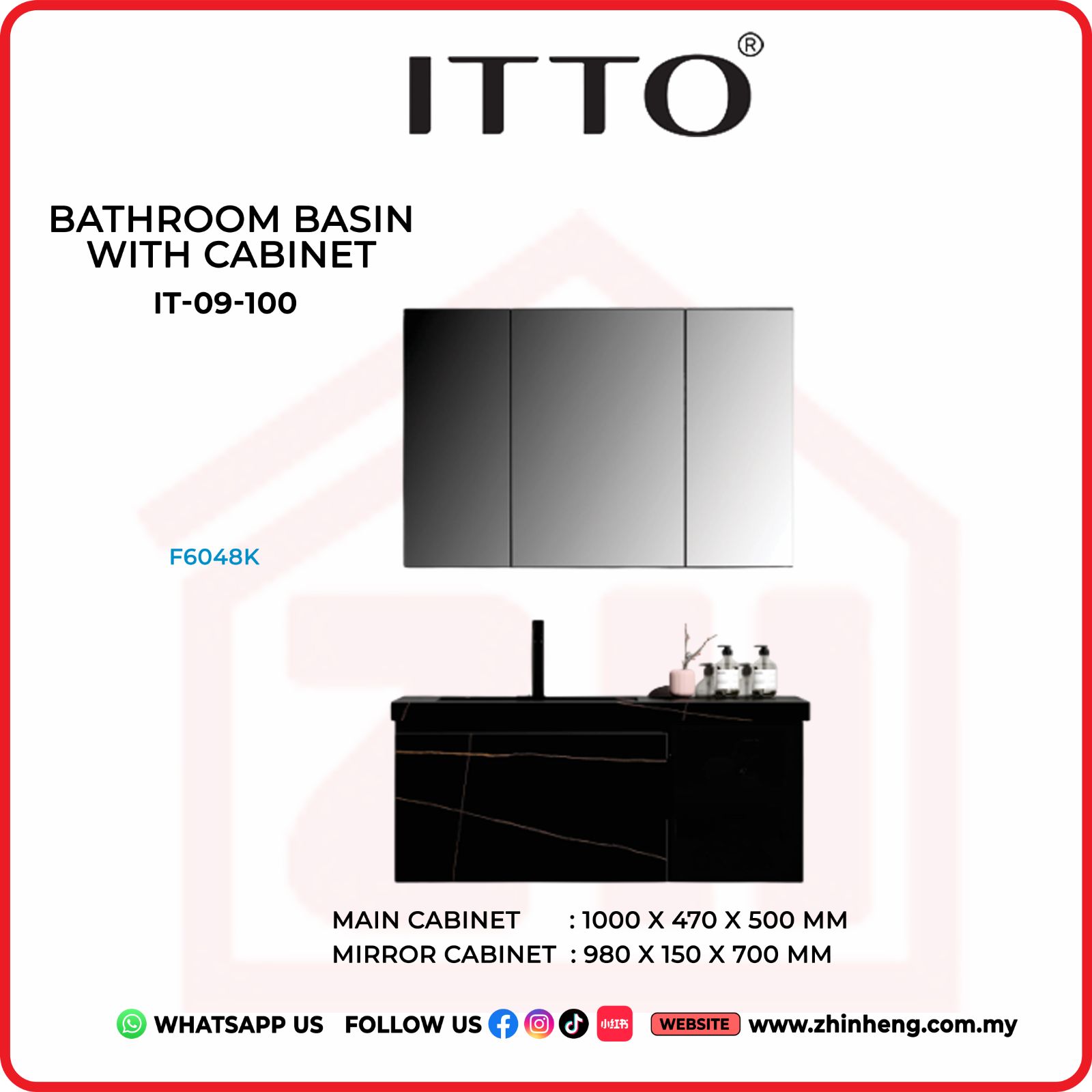 ITTO BATHROOM BASIN WITH CABINET IT-09-100