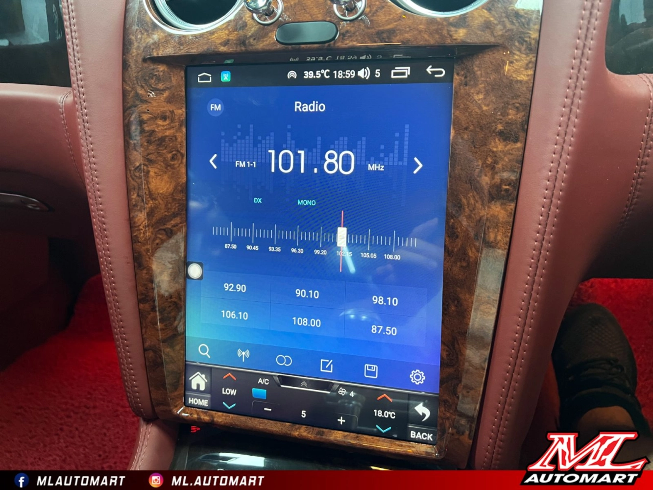 Bentley Continental GT Vertical Style Android Monitor (12.1")