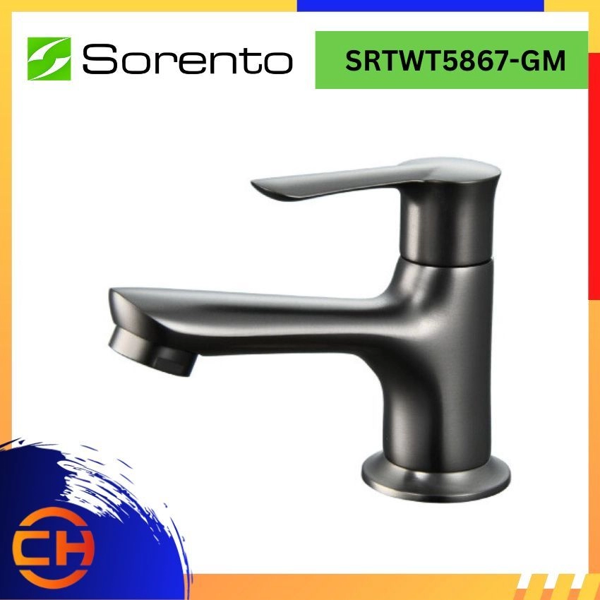 SORENTO BATHROOM FAUCET SRTWT5867-GM Basin Cold Tap Gunmetal 