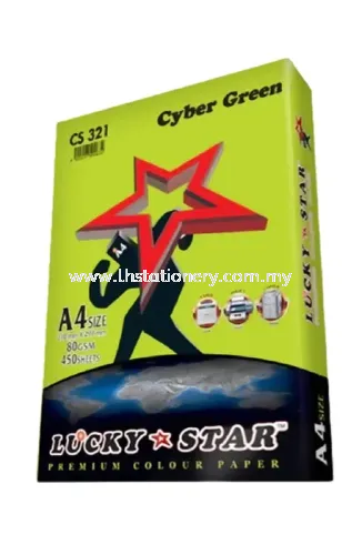 Lucky Star A4 Colour Simili Paper 80gsm Fluorescent  Colour 