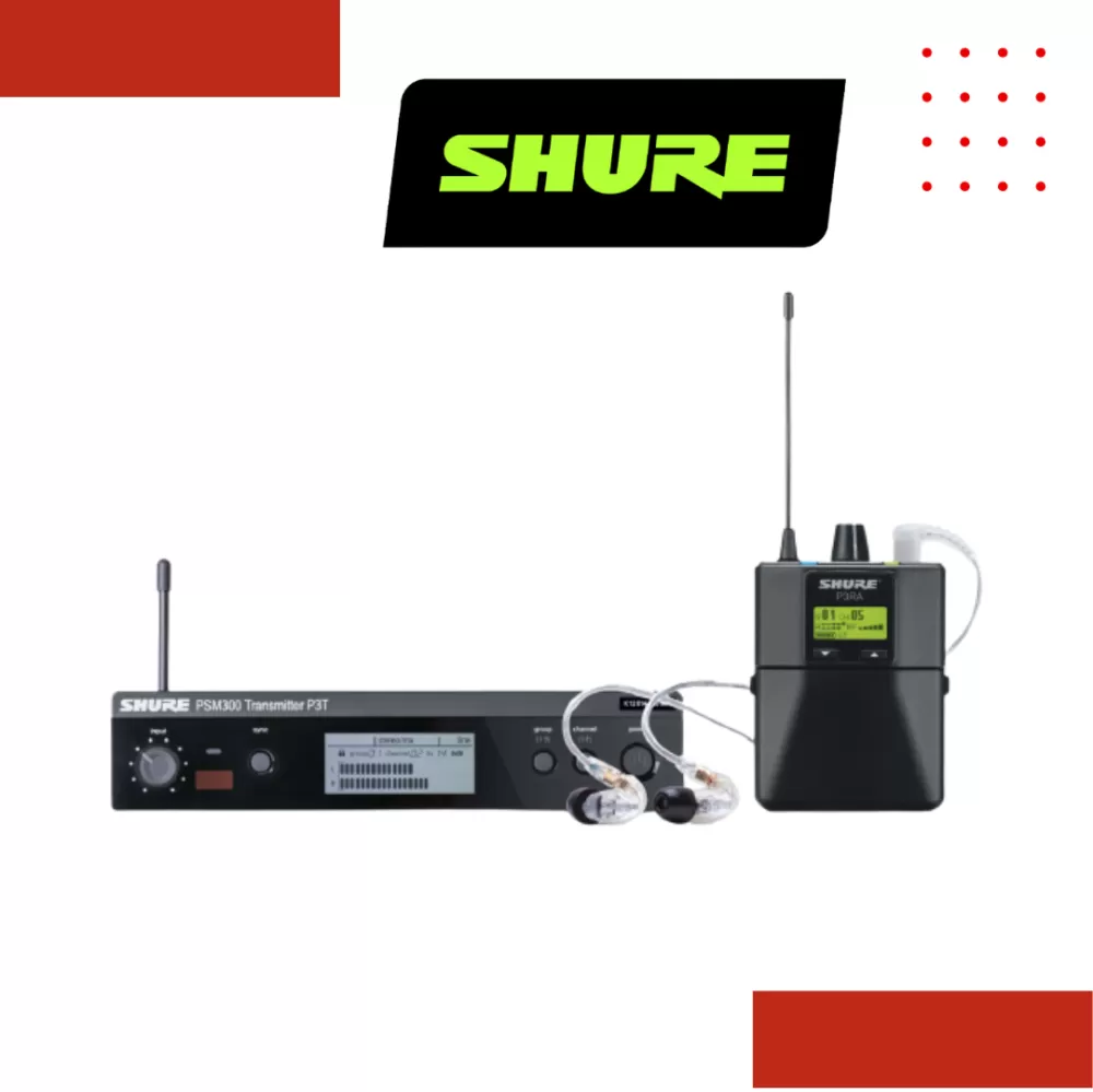 Shure P3TRA215CL Wireless In-ear Monitor System with Gator G-IN EAR SYSTEM ''In Ear'' Monitoring System Bag