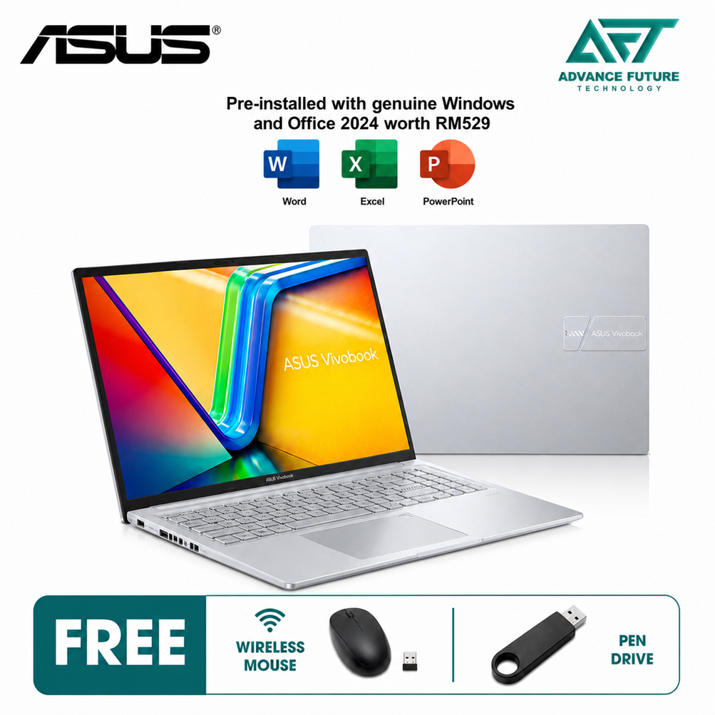Asus VivoBook 16 M1605Y-AMB424WMS 16" WUXGA Laptop Cool Silver ( AMD Ryzen 7 7730U, 16GB, 512GB SSD, ATI, W11, H&S 2024&M365 )