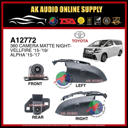 360 CAMERA  MATTE NIGHT TOYOTA VELLFIRE 2015-2019 /ALPHARD 2015-2017- A12772