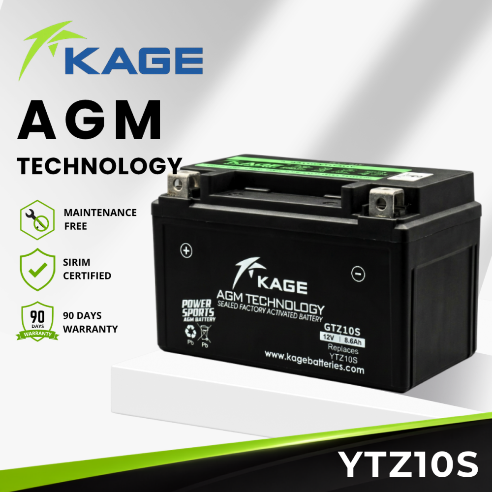 YTZ10S KAGE - Bateri KTM DUKE 690/TMAX R1 R6/MT MT07 MT09/CB500/CBR 650F/VULCAN S/TRACER/NINJA