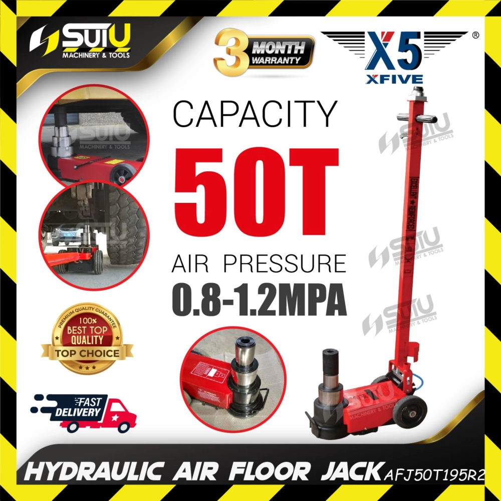 [STRAIGHT] X5 / XFIVE AFJ50T195R2 50T / 50Ton / 50 Ton Hydraulic Air Floor Jack (Max Height : 370MM)