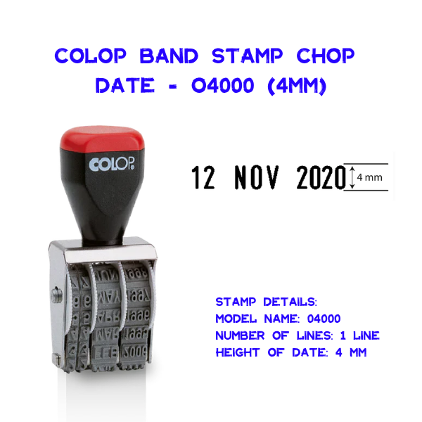 Colop Brand Stamp Chop Date O4000