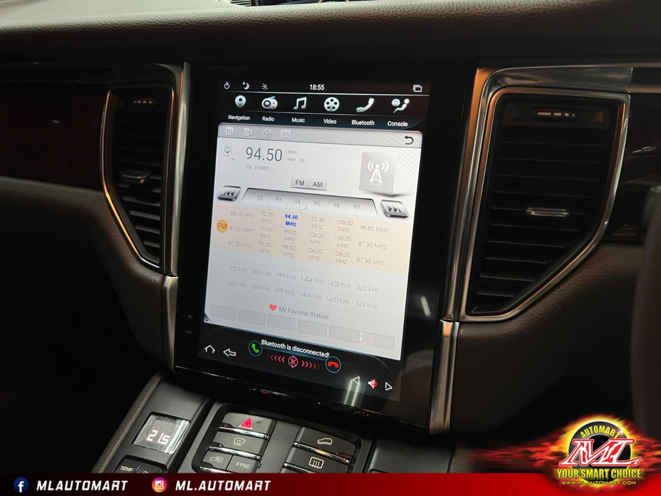 Porsche Macan 95B Vertical Style Android Monitor (10.4")