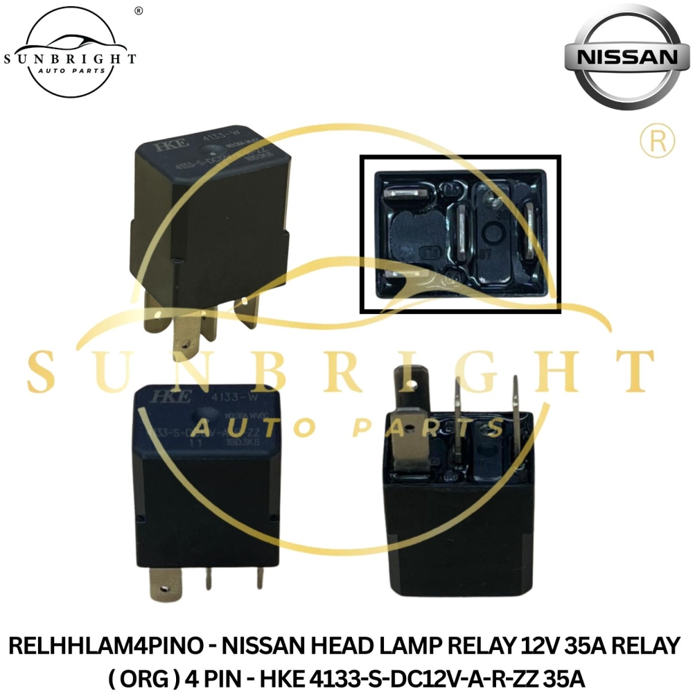 RELHHLAM4PINO - NISSAN HEAD LAMP RELAY 12V 35A RELAY ( ORG ) 4 PIN - HKE 4133-S-DC12V-A-R-ZZ 35A