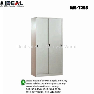 Office Steel Furniture Full Height Steel Sliding Door Cupboard With 3 Adjustable Shelves WS-72SS