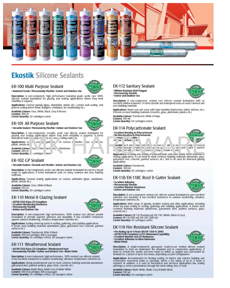 EKOSTIK SILICONE SEALANTS