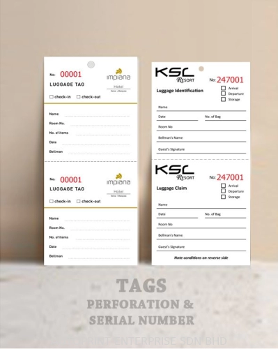Artcard Tags - Punch Hole, Perforation & Serial Number