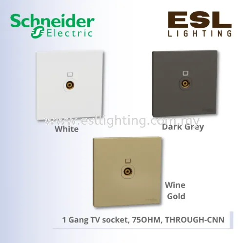 SCHNEIDER AvatarOn C 1 Gang TV socket, 75OHM, THROUGH-CNN - E8731TV_WE E8731TV_WG E8731TV_DG