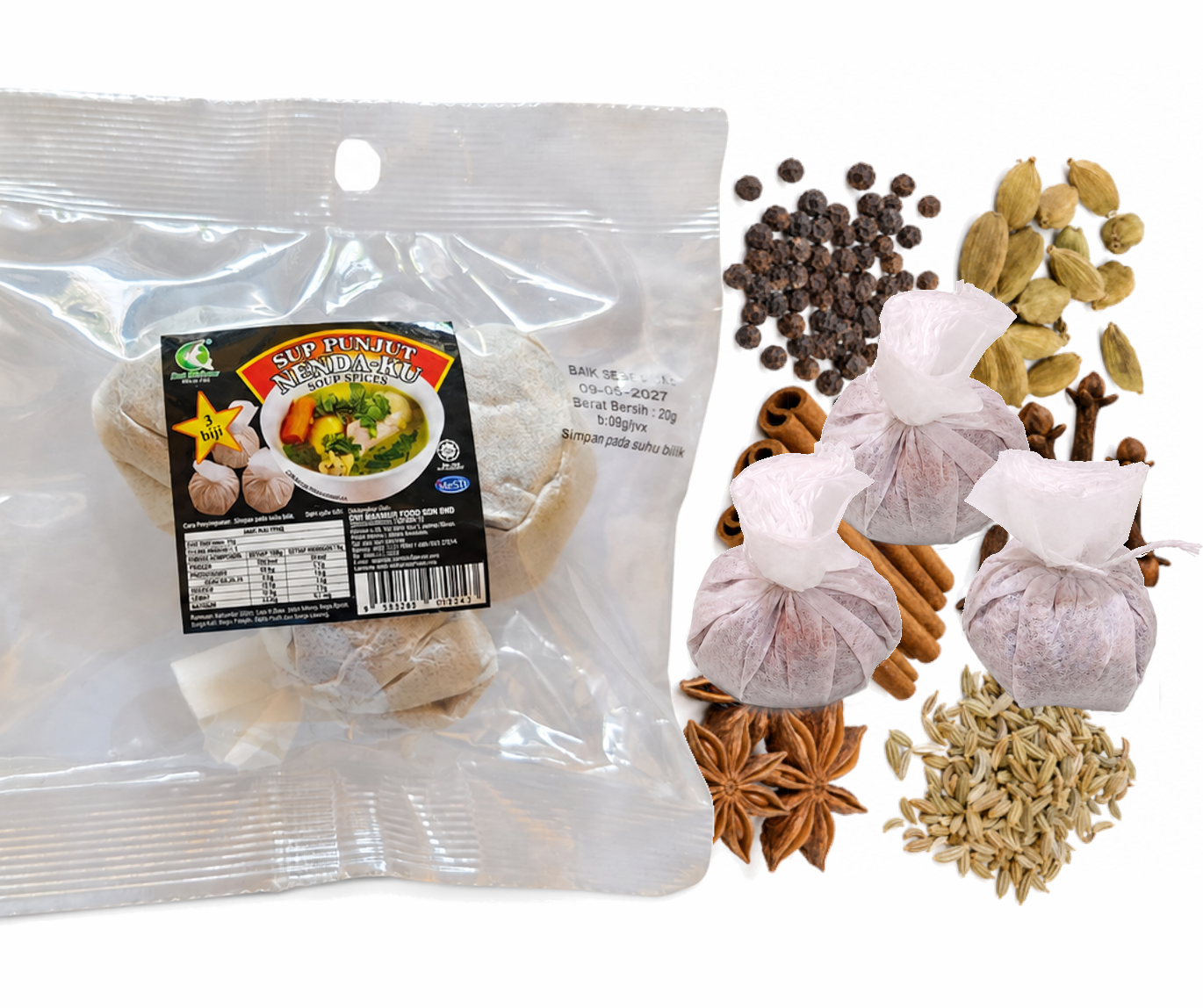Soup Spice Sachet (3 in 1) 20 grams RM1.99 x 10 Units C.Dwi Makmur