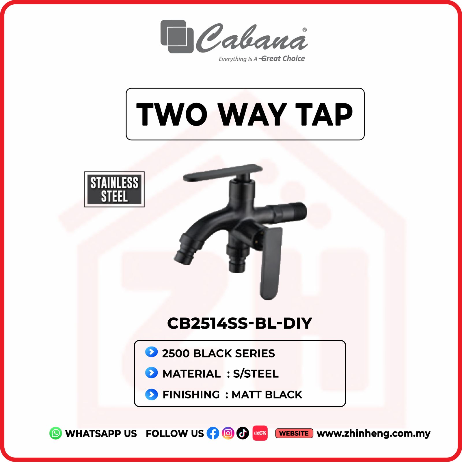 CABANA TWO WAY TAP CB2514SS-BL-DIY