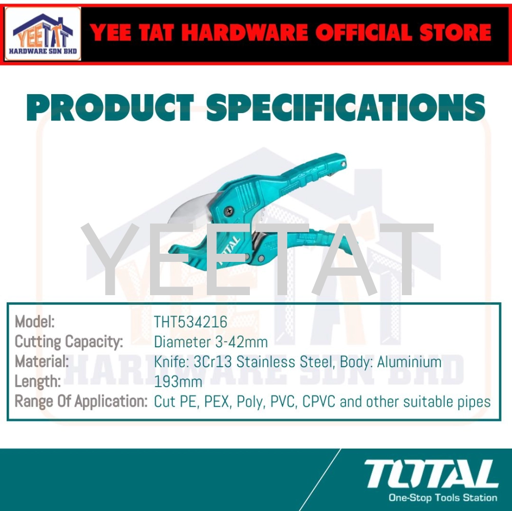 [ TOTAL ] THT534216 Tools Pipe Cutter (3-42mm)