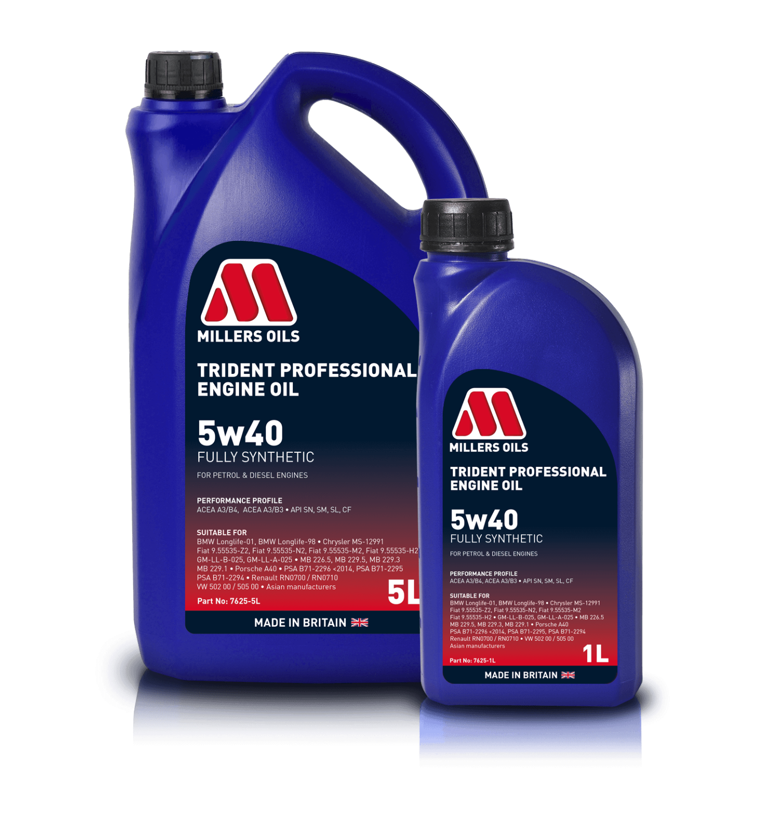 (5L) MILLERS OILS TRIDENT PROFESSIONAL C3 FULLY SYN 5W40 ENGINE OIL