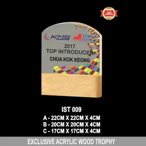 Exclusive Acrylic Wood Trophy - IST 009