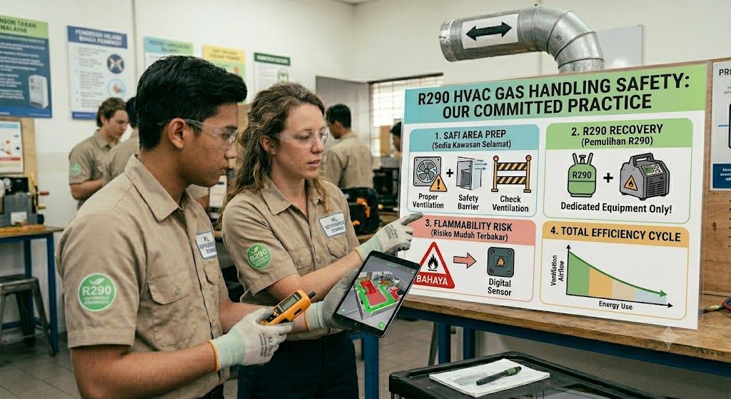 R290 HVAC gas handling safety
