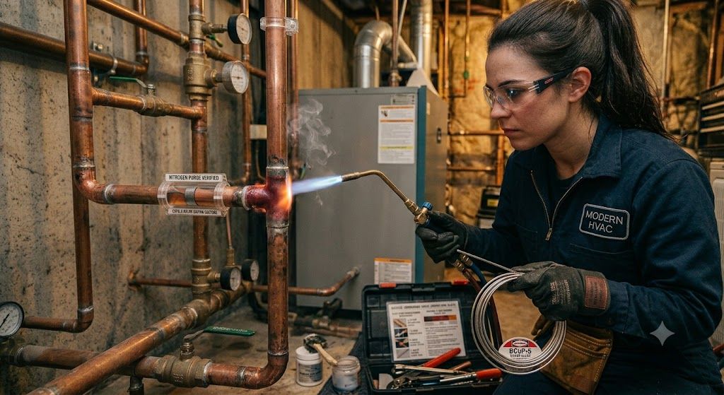 silver brazing copper joints HVAC systems