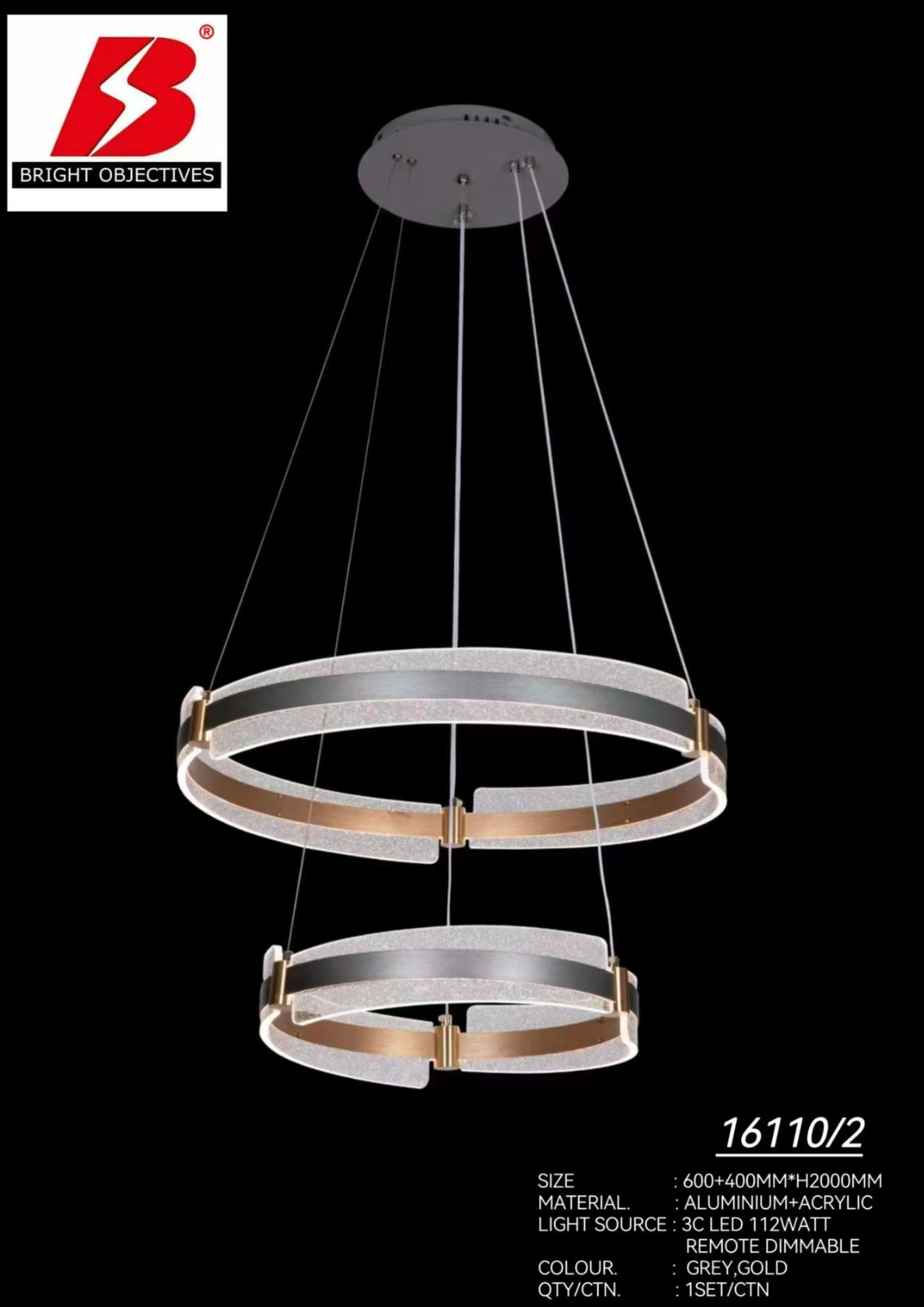 Modern Designer Pendant Lamp with 3 Colors - 16110/2