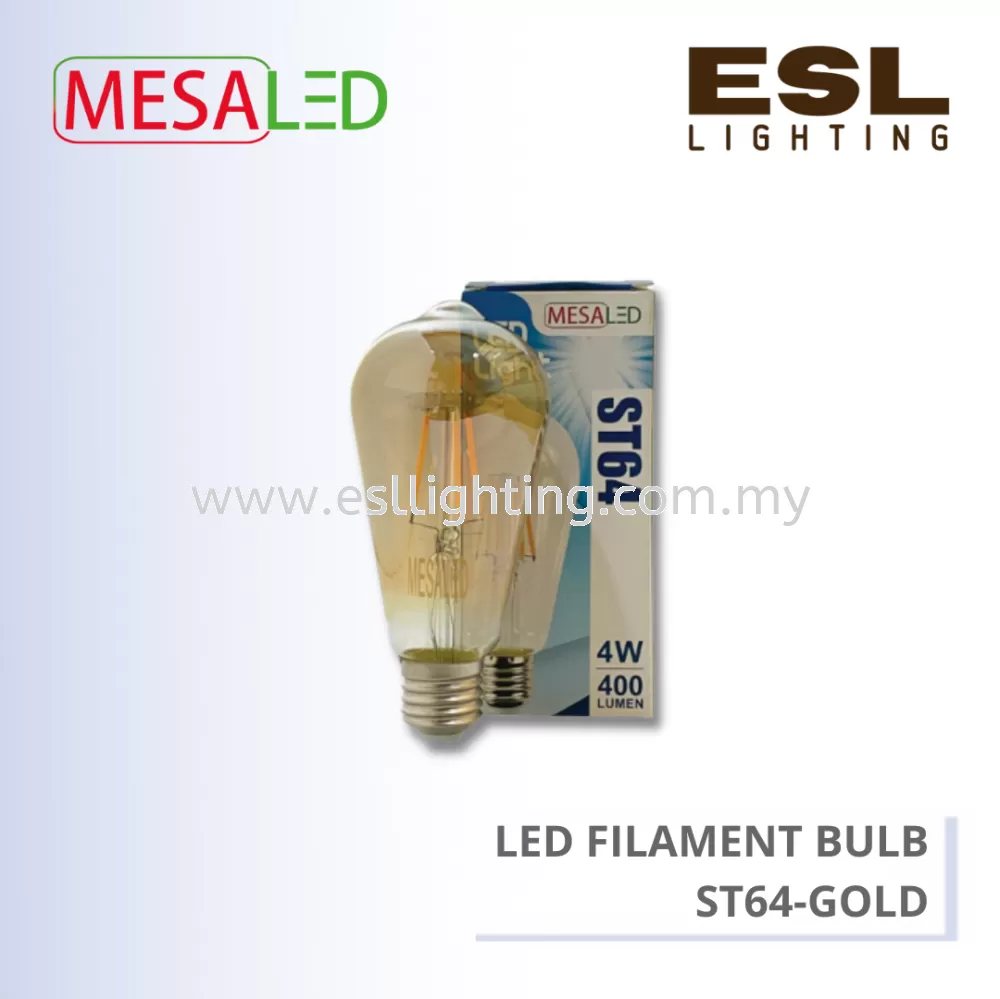 MESALED LED FILAMENT BULB E27 4W - ST64-GOLD