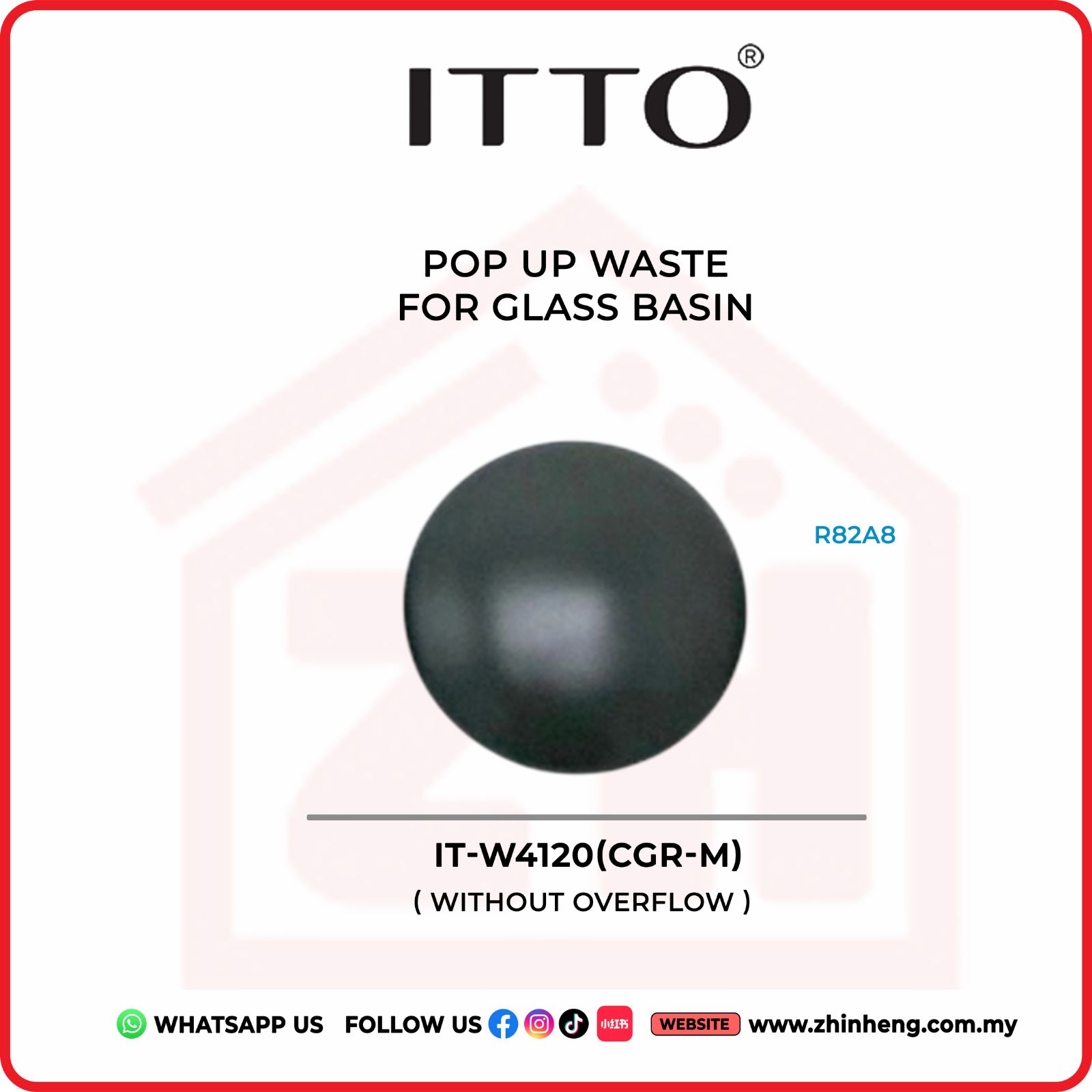 ITTO POP UP WASTE FOR GLASS BASIN  IT-W4120(CGR-M)