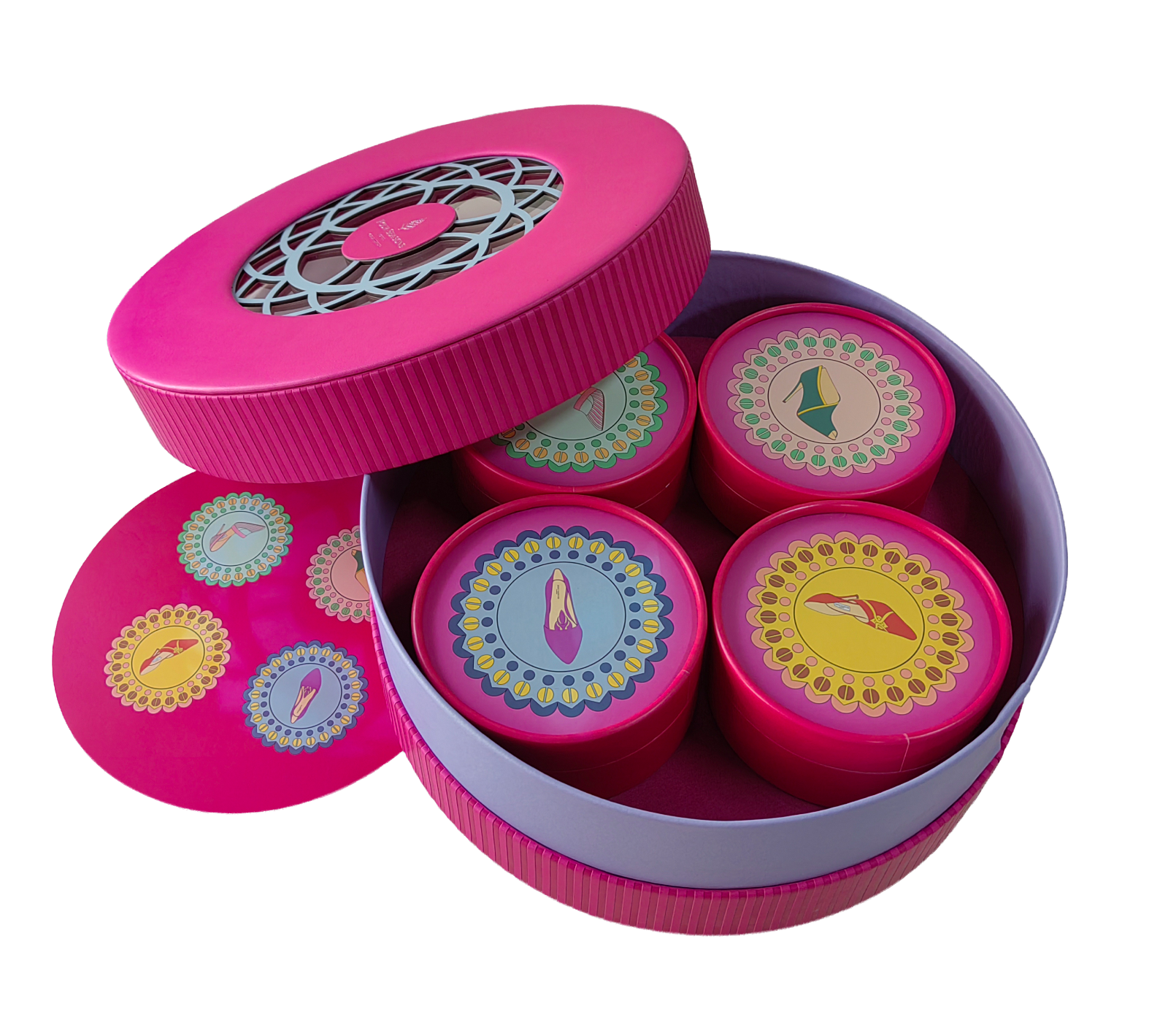PU Round Shape Luxury Mooncake Box