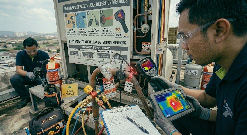 R290 refrigeration leak detection methods