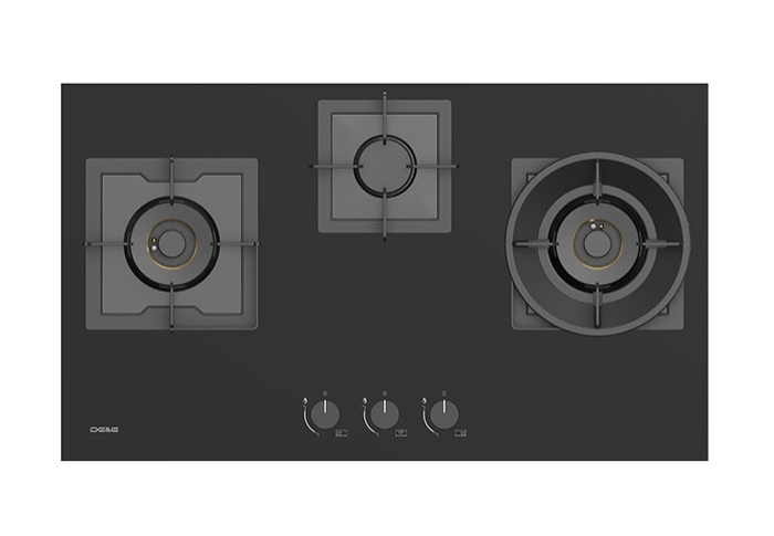 S8638i Built-in Gas Hob | Ultra Slim 3 Burner Tempered Glass Gas Stove with Brass Ring, High Efficiency 68% Flame Failure Safety | LPG & NG Compatible
