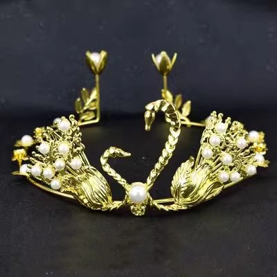Metal Swan Crown * Gold (DU-HB19-G)