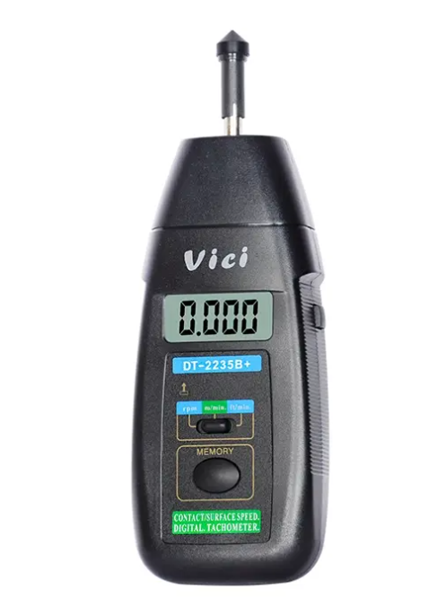 Vici DT-2235B+ Contact RPM and Surface Speed Testing Tachometer, Automatically memory Max/Min/Last value, Automatically store data