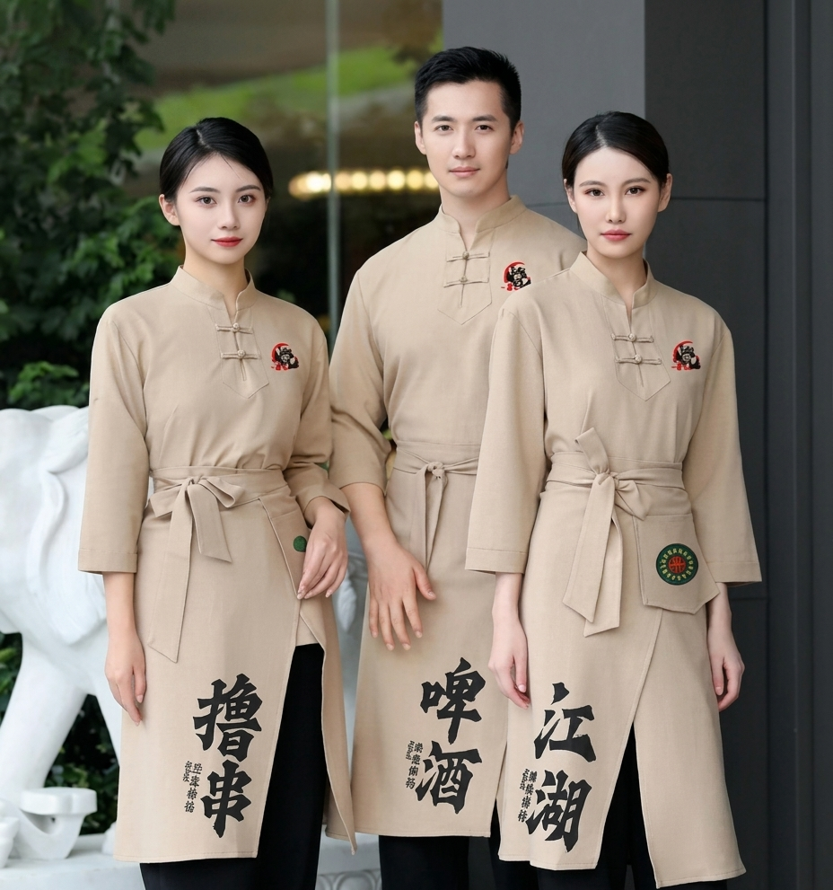 Custom Made Apron | Personalized Kitchen, Caf茅 & Restaurant Apron | Premium Custom Logo Work Apron for Chef, Barista & F&B Staff