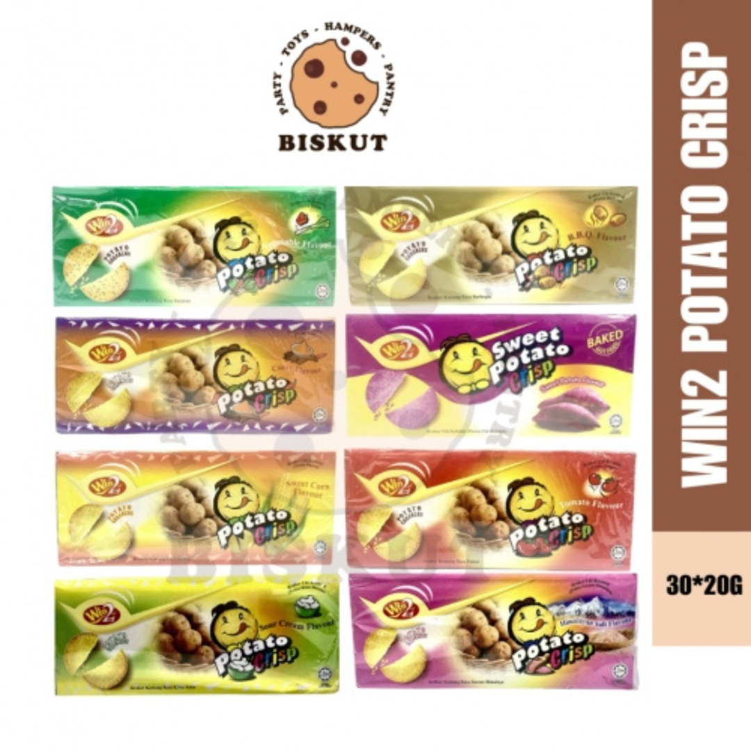 Win2 Potato Crisp Crackers (30x20g)/ Tomato / Corn / Himalayan Salt / Sweet Potato / Curry